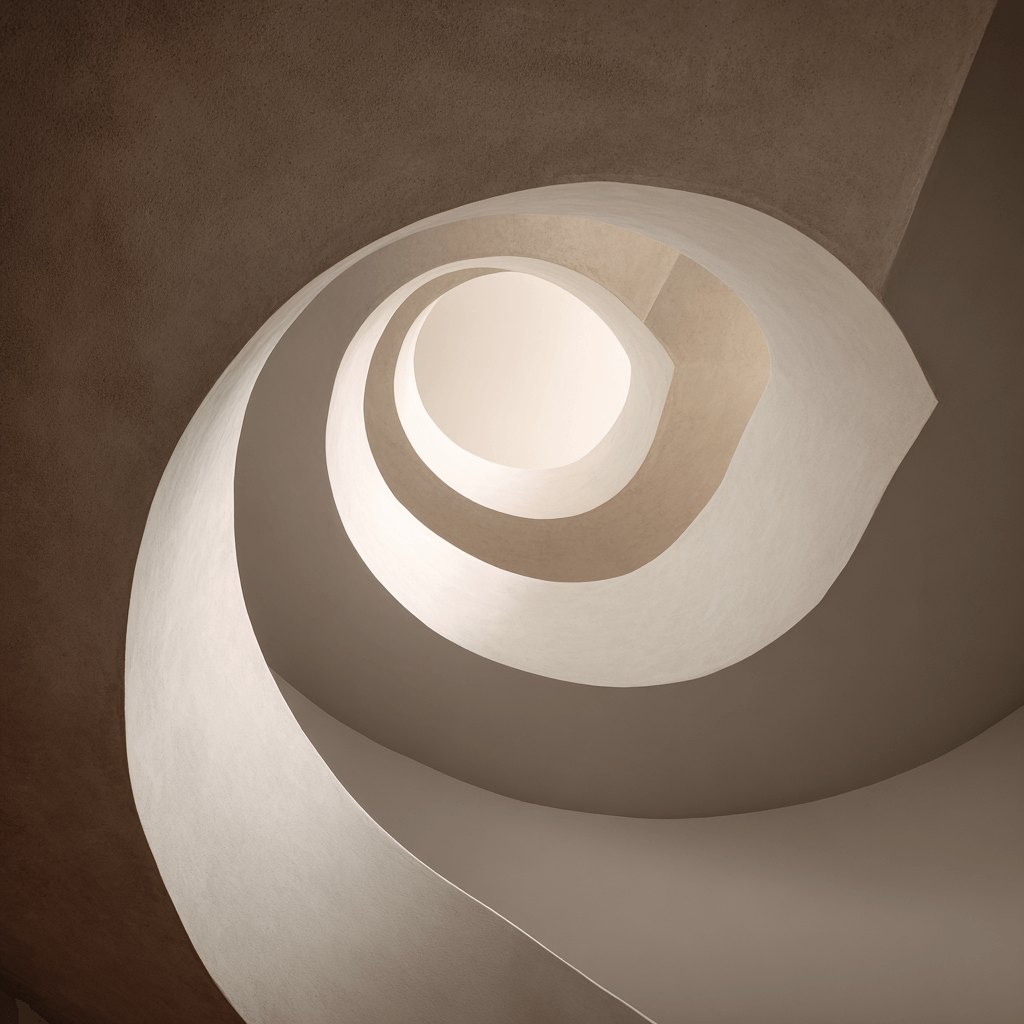 Modern residential building with unique spiral architecture